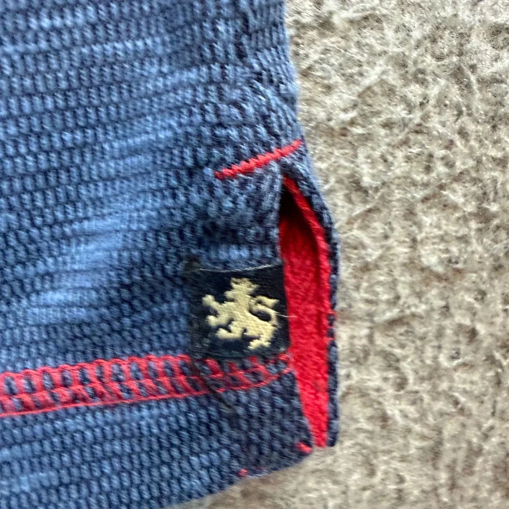 Nat Nast Polo Shirt Men's Large Blue Red Contrast Stitch Luxury Originals Short